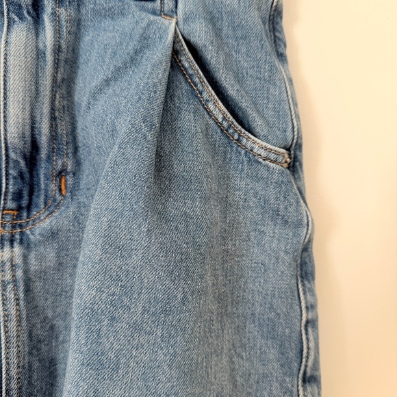 Free People Denim Mini Skirt with Frayed Hem - Picture 5 of 8